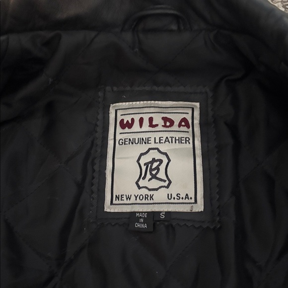 Wilda Vintage Black Leather Zip Up Belted Moto Jacket Size Small - Picture 4 of 11